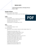 Cronología Semana de Pasión, Muerte y Resurección