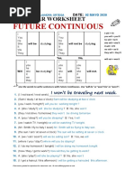 Future Continuous: Grammar Worksheet