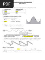 Level Past Paper Questions - Physics O: TOPIC-11 Waves PAPER-1 Multiple Choice