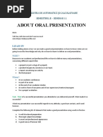 Seminar 11 About Oral Presentation - Automatica