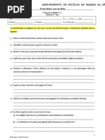 Ficha de Trabalho 1 - Cristianismo - 7º Ano