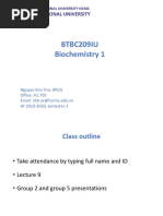 BTBC209IU Biochemistry 1: International University