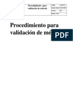 Procedimiento para Validación de Método