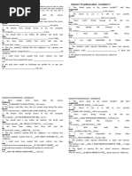 Sentence Transformations - Worksheet 1 Suggested