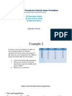 ONE WAY ANOVA Muzirah Example 2