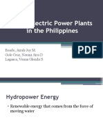 Hydroelectric Power Plants in The Philippines: Boado, Airah Joy M. Gole Cruz, Naomi Aira D Lagasca, Venus Glenda S