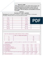 Revision of Symbols: Provided, Indicate Which Are True and Which Are False