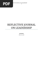 Running Head: Reflective Journal On Leadership 0