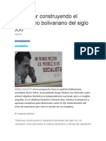 Continuar Construyendo El Socialismo Bolivariano Del Siglo XXI