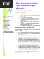 Afiche Plan de Contingencia Por Intoxicación de Alimento PDF