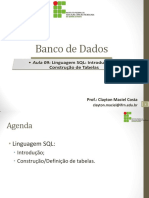 Aula 9 Linguagem SQL Introdução e Construção de Tabelas