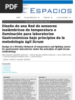 Diseño de Una Red de Sensores Inalámbricos de Temperatura e Iluminación para Laboratorios Gastronómicos Bajo Principios de La Metodología Ágil Scrum