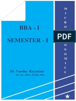 BBA I SEMESTER I - Micro Economics PDF