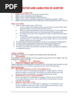 Rights, Duties and Liabilities of Auditor: I) Ii) Iii) Iv) V)