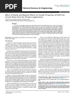 Effect of Siwak and Bamboo Fibers On Tensile Properties of Self-Cure Acrylic Resin Used For Denture Applications