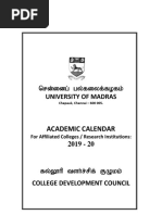 Madras University Academic-Calendar-2019-20