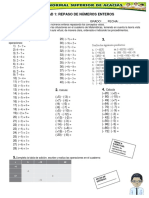 Actividad 1 Repaso de Números Enteros PDF