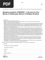 Situation Analysis of RMNCH + A Services in Two Blocks of Chhatarpur District of Madhya Pradesh