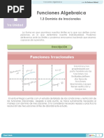 1.3 Funciones Algebraicas. Dominio de Irracionales