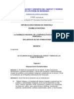 Ley de Demarcacion y Garantia Del Habitat y Tierras de Los Pueblos Indigenas