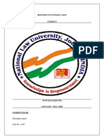 Business Economics Assi Gnment: Shivankar Sukul Roll No. 1638