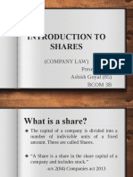 Introduction To Shares: (Company Law) Presented By-Ashish Goyal (85) Bcom 3B