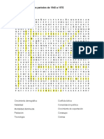 Sopa de Letras de Los Periodos de 1940 A 1970