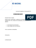 Comunicado - Costo Fijos y Variables - Colegio Micael PDF