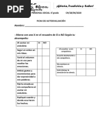 Fichas de La Semana Cuatro Sexto Grado