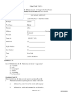 Example Answer: Practice Test 1 Section 1 Questions 1 - 10 Questions 1 - 5 Complete The Form Below