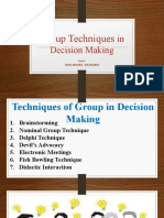 Group Techniques: in Decision Making