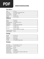 Lenovo Specifications K9 Note