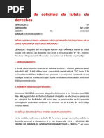 Modelo de Solicitud de Tutela de Derechos