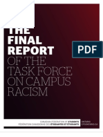 Final Report of The Task Force On Campus Racism - Canadian Federation of Students - Ontario