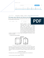 Fórmulas para Cálculo de Volume de Sólidos - Mundo Educação