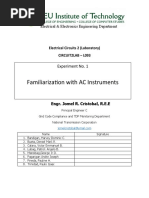 Familiarization With AC Instruments: Experiment No. 1