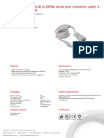 USB To DB9M Serial Port Converter Cable, 6 FT: Features Specifications