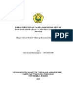 Critical Review Karakteristik Dan Profil Asam Lemak Minyak Ikan Dari Kepala Dan Tulang Ikan Tuna (Thunnus Albacares)