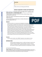 NIH Public Access: The Relationship Between Separation Anxiety and Impairment