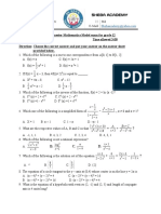 2nd Seme 3rd Model Maths For Grade 12