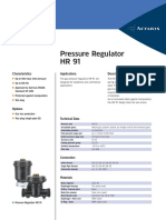 Pressure Regulator HR 91: Characteristics Applications Description