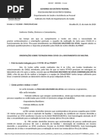 Circular Da PMDF Esclarece Dúvidas Sobre Testagem para Coronavírus