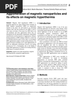 Agglomeration of Magnetic Nanoparticles and Its Ef