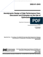 Aerodynamic Design of High Performance Cars: Discussion and Examples On The Use of Optimization Procedures