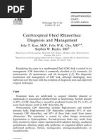 Cerebrospinal Fluid Rhinorrhea: Diagnosis and Management: Julie T. Kerr, MD, Felix W.K. Chu, MD, Stephen W. Bayles, MD