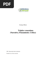 Tríptico Venezolano (Narrativa. Pensamiento. Crítica) Domingo Miliani PDF