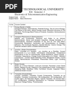 Gujarat Technological University: B.E Semester: 3 Electronics & Telecommunication Engineering