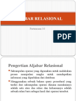 Pertemuan 10 - Aljabar Relasional