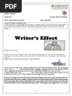 (Worksheet) Writer's Effect (Third Term)