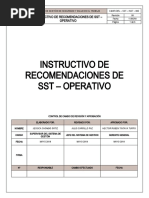 Instructivo de Recomendaciones de SST - Operativo